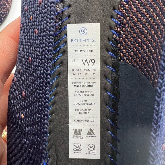 Rothy’s The Point Midnight Metallic Retired‎ Women’s Size 9 - Picture 9 of 9